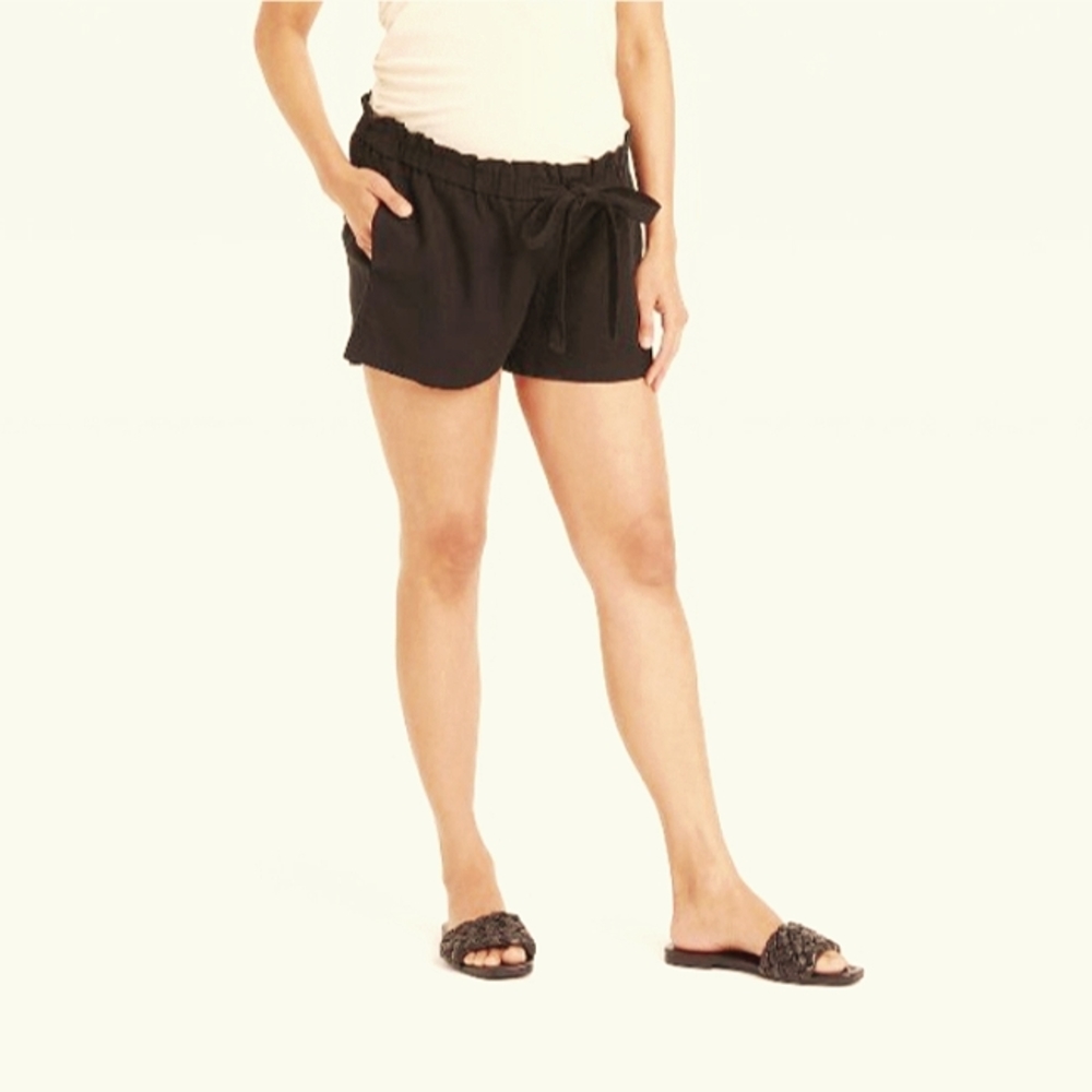 Liz lange maternity shorts green with adjustable drawstring + pockets small